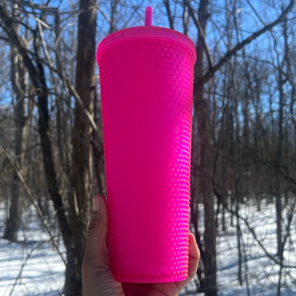 Starbucks Barbie Jelly Neon Matte Pink Studded Venti Tumbler - Picture 1 of 3